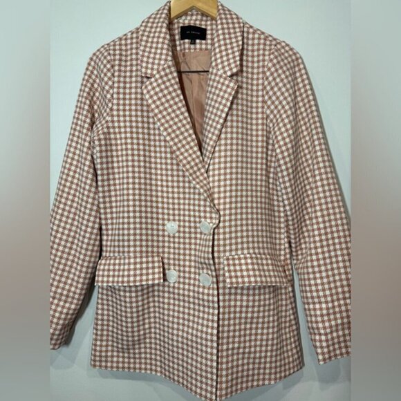 En Saison Pink Checkered Double BreastedBlazer Size S - Picture 4 of 7